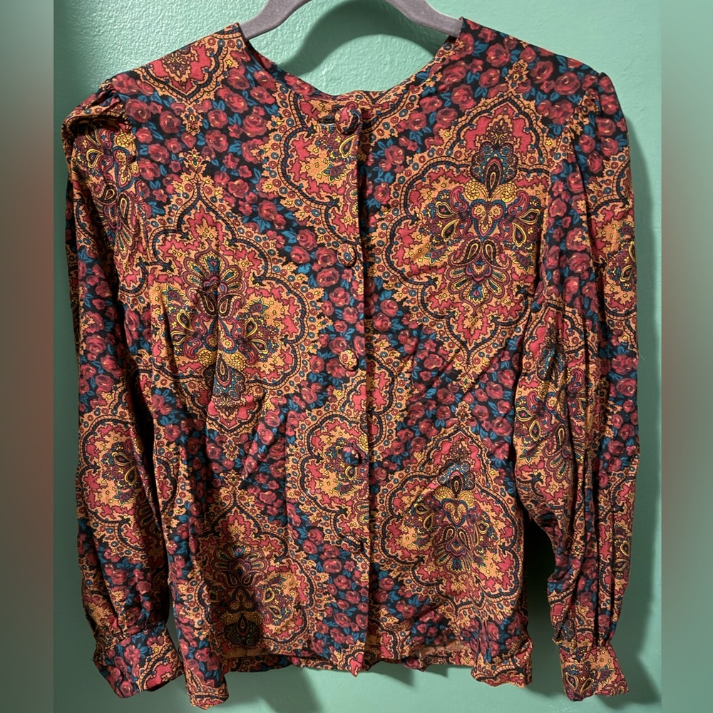 Vintage Floral Paisley Blouse
